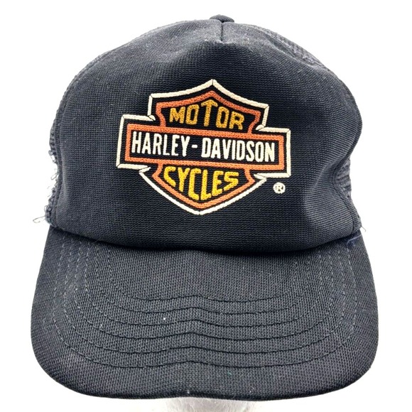 Vintage Harley Davidson Mesh Trucker Snapback MADE IN USA‎ Hat Cap RARE